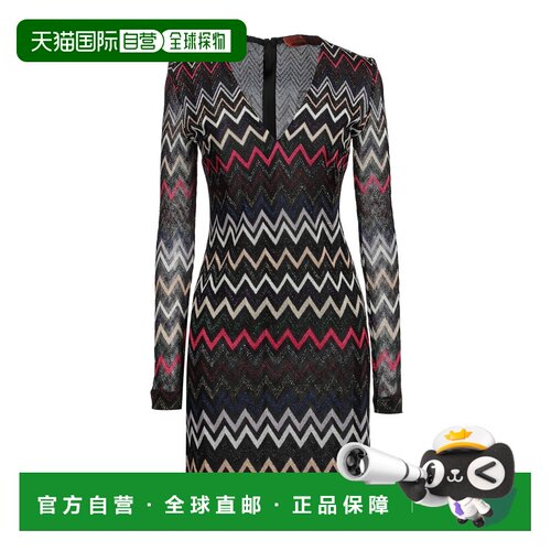 1h可退 香港直邮MISSONI 米索尼 女士 短款连衣裙 black黑色 舒适
