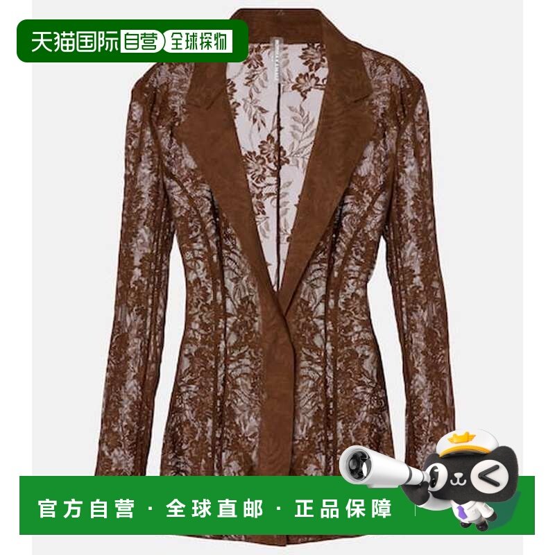 1h可退 香港直邮NORMA KAMALI 诺玛 卡玛丽 女士 蕾丝西装外套