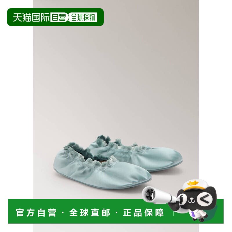 自营欧洲直邮MANGO 女士蓝色缎面芭蕾舞鞋芭蕾橡胶平底鞋图片