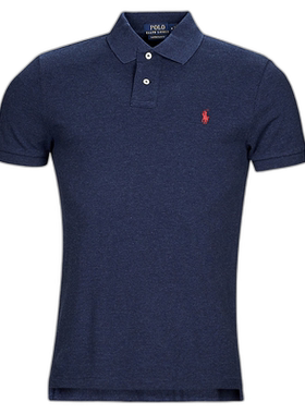 欧洲直邮Polo Ralph Lauren男士Polo衫商务风通勤夏季深蓝色短袖