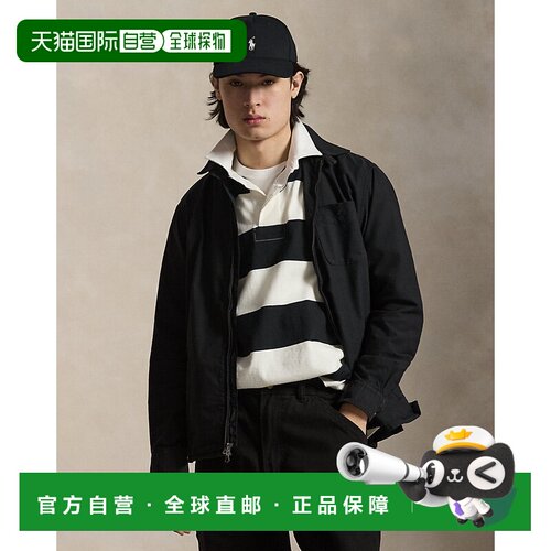 自营欧洲直邮Ralph Lauren拉夫劳伦 男士黑色棉质牛津布工装衬衫