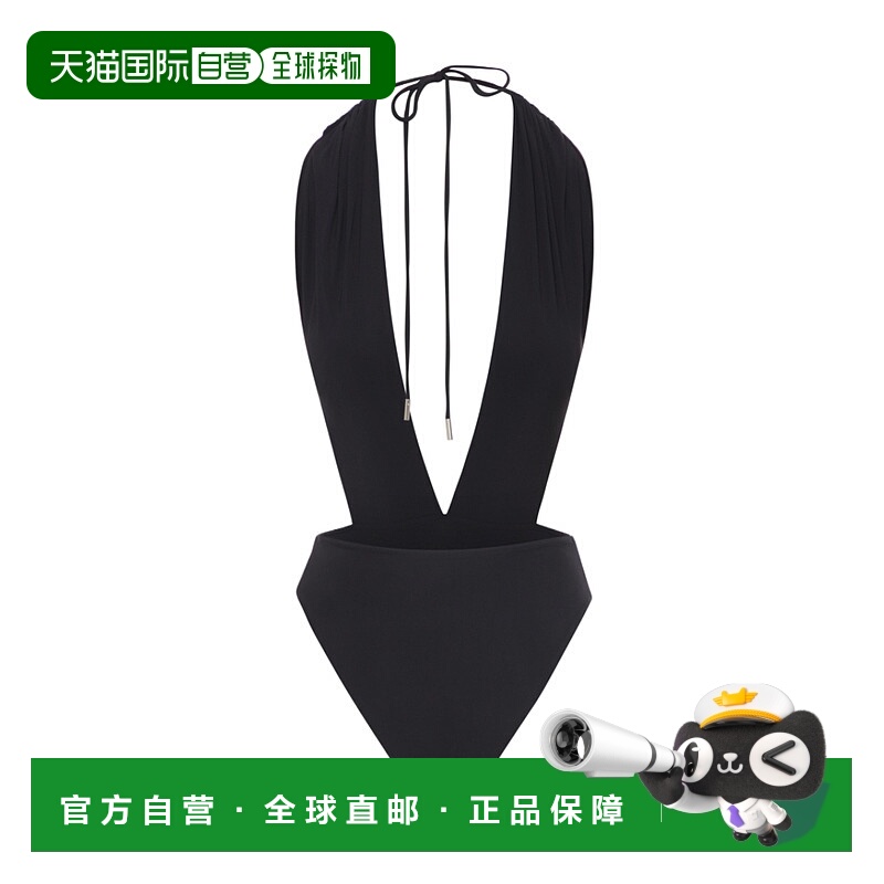 香港直邮Saint Laurent 露背 V 型挂脖连体泳衣 777741Y601V