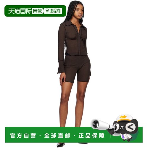 香港直邮YUZEFI 女士短裤 YUZSS23RWSH0202BROWN SS2023 棕色