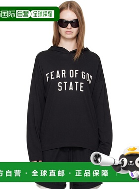 1h可退 香港直邮Essentials 女士 黑色长袖连帽衫 125SP257170FW