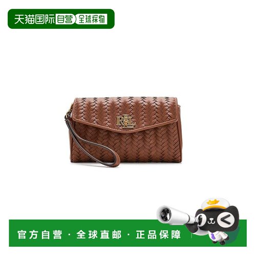 1h可退 美国直邮Lauren Ralph Lauren 女士 Tanner 编织皮革斜挎