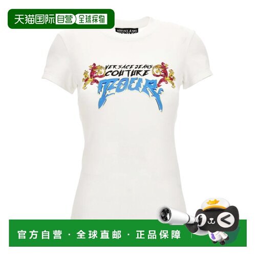 1h可退 香港直邮VERSACE JEANS 女士T恤 78HAH606J0035003 SS2025