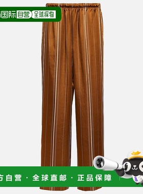 1h可退 香港直邮VINCE 女士 高腰条纹长裤 brown棕色 舒适时尚