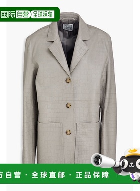 香港直邮toteme 女士 鳄鱼纹皮革西装外套 242WRZ1765LE0042023GR