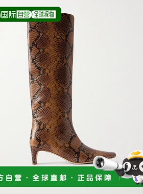 香港直邮1h可退 Staud 女士 Wally 蛇皮质感及膝靴子 F25F1025SKS