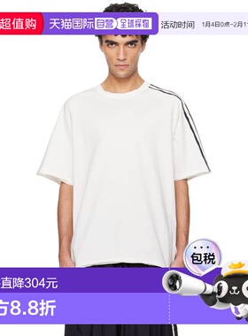 香港直邮Y-3 男士 灰白色 Raw Edge 3 Stripes T 恤 KS9748