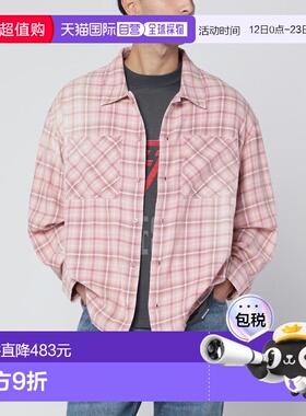 1h可退 香港直邮Represent 男士 QUARTZ 格纹法兰绒衬衫 MLM10010