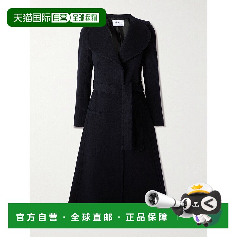 1h可退 香港直邮Alaia 女士 束带羊毛大衣 AA9M1113T522B541MARIN