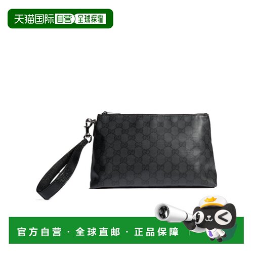 香港直邮GUCCI 男士手拿包 876486FAF8A1000 CO 黑色 小号拉链手