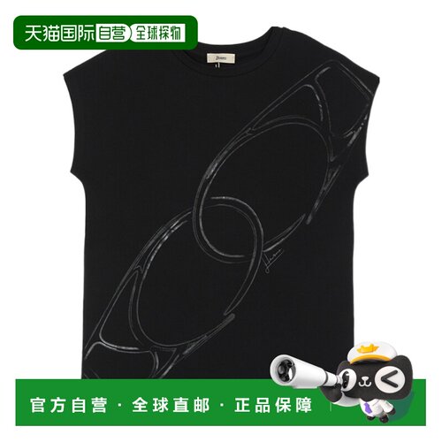 1h可退 香港直邮HERNO 女士T恤 JG000279D520099393 SS2025 黑色