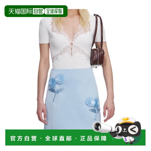 香港直邮Self-Portrait 缎面3D亮片花朵迷你裙 SS【付后1h可退】