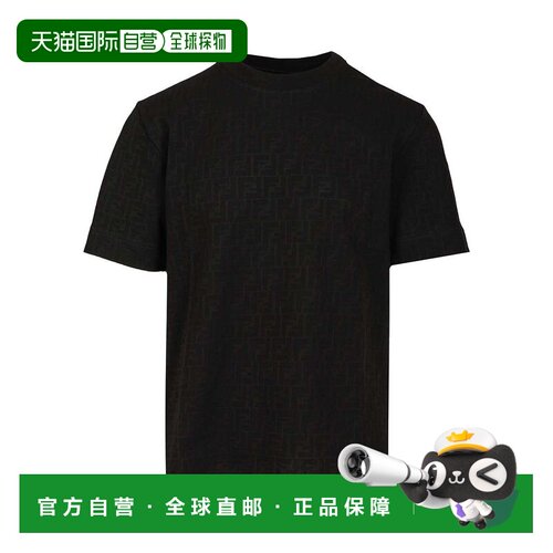 香港直邮FENDI 男士T恤 FAF755AR5GF0GME CO 黑色 T-shirt in FF