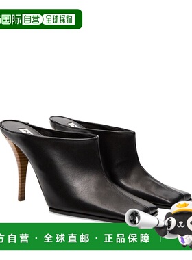 1h可退 香港直邮alaia 女士 90 黑色皮质凉拖 AA3M2015I106