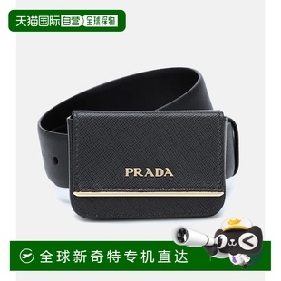 女士 徽標(biāo)皮帶包包 香港直郵Prada black黑色 舒適 普拉達 1h可退