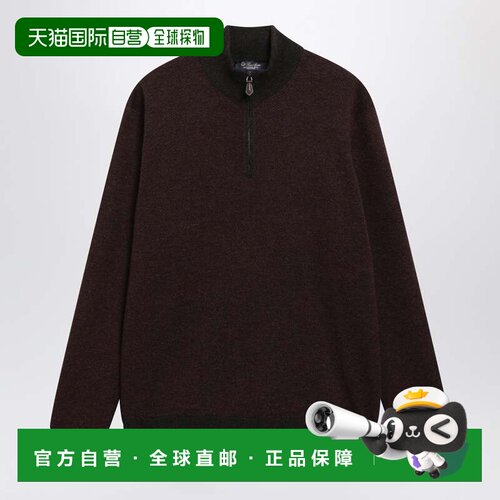 香港直邮Loro Piana 诺悠翩雅 男士 Roadster 羊绒套头衫(Bordeau