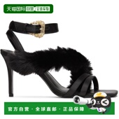 香港直邮versace Emily 范思哲 1h可退 女士 黑色 凉鞋 E75VA3S72