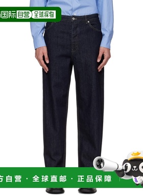 香港直邮Jil Sander 吉尔 桑达 男士 海军蓝 Contrast Stitch 牛