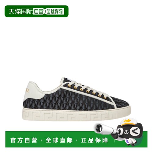 1h可退 香港直邮Versace 希腊回纹提花帆布运动鞋 10144601A16069