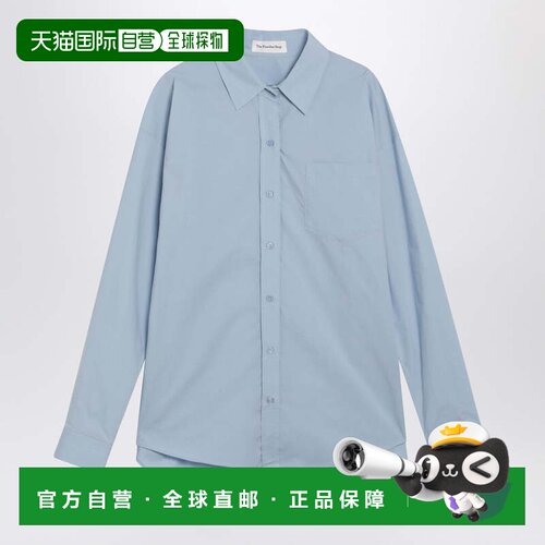 香港直邮The Frankie Shop 女士 Ornella 浅蓝不对称衬衫 CHFS210
