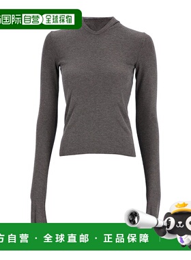 1h可退 香港直邮Rick Owens 短款连帽罗纹T恤 RP02E4210RJR长袖