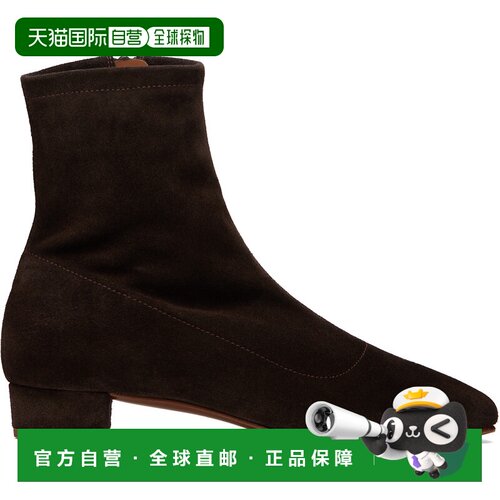 香港直邮BY FAR 女士 棕色 Este Suede Leather 踝靴 MWFBO002KL0