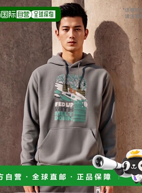 自营欧洲直邮PATAGONIA P-6  UPRISAL 徽标 兜帽灰色棉质男卫衣