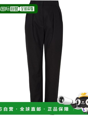 自营欧洲直邮MAXMARA麦丝玛拉 Dede女士黑色棉直筒休闲直筒裤长裤