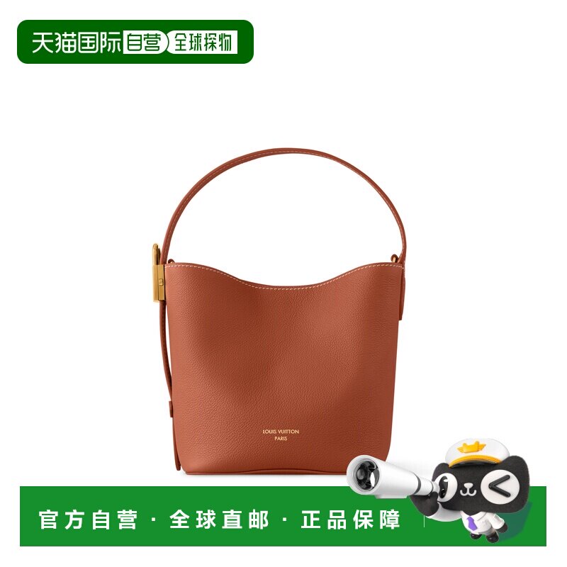 自营1h可退 欧洲直邮LV路易威登 女士干邑色小牛皮磁扣挂钩开合单