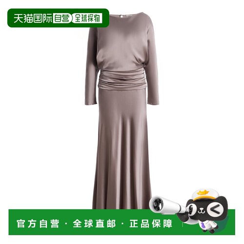 香港直邮Staud 女士 Freda 真丝混纺长款连衣裙 metal金属色 舒适