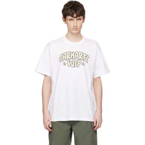 1h可退 香港直邮CARHARTT WIP 男士 白色 Cloud Script T恤 I0362