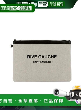 1h可退 香港直邮Saint Laurent 圣罗兰 男士 Rive Gauche印花手拿