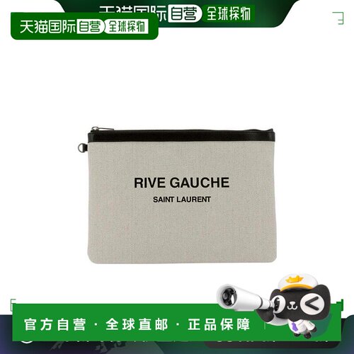 1h可退 香港直邮Saint Laurent 圣罗兰 男士 Rive Gauche印花手拿