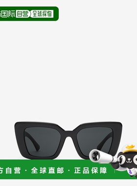 自营欧洲直邮Burberry博柏利 EKD系列女士黑色醋酸纤维方框猫眼太