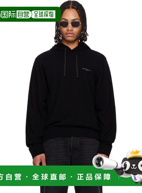 1h可退 香港直邮Givenchy 纪梵希 男士 黑色刺绣连帽衫 BM90WP4YP