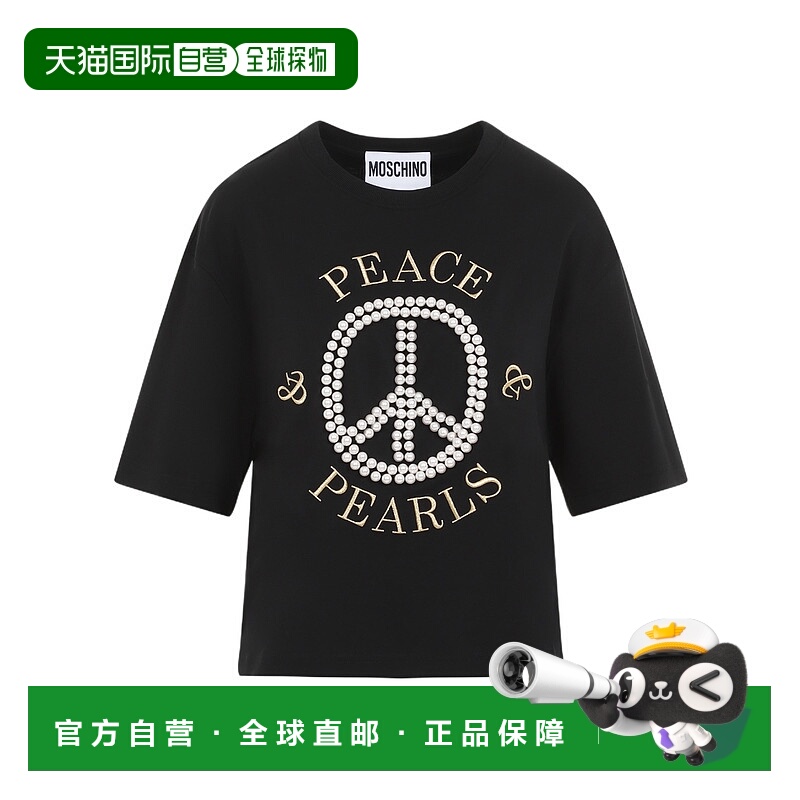 1h可退 欧洲直邮Moschino/奧莉佛女士T恤图案舒适透气 休闲百搭女