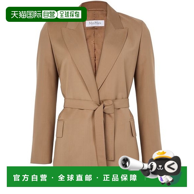 自营欧洲直邮MAXMARA麦丝玛拉 Talento女士胡桃木色羊毛短款西装