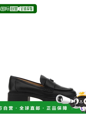 香港直邮Coach 蔻驰 女士 LEAH 黑色皮质乐福鞋 CB990皮鞋一脚蹬