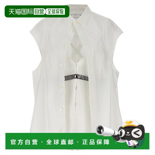 1h可退 香港直邮SACAI 女士衬衫 2407253151 SS2024 白色 Overlay