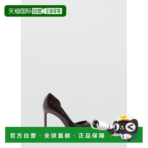 自营欧洲直邮MANGO 女士巧克力色不对称高跟鞋