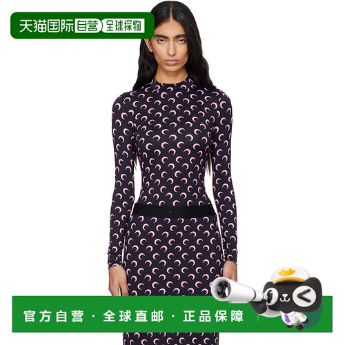 香港直邮Marine Serre 女士 黑色 Recycled Moon Jersey Second S