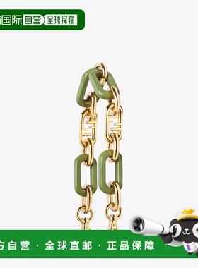 1h可退 欧洲直邮Mini Strap You-金色与绿色金属链条肩带