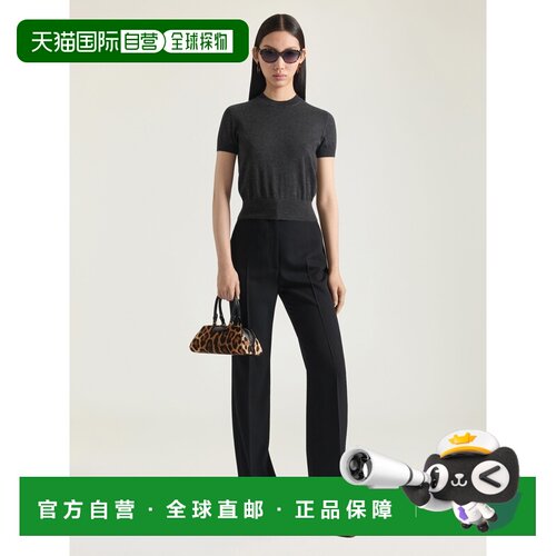 自营欧洲直邮Givenchy纪梵希 女士黑色羊毛烟管裤西裤