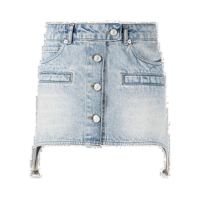 香港直邮Courreges 不对称牛仔A字裙半身裙 123DJU083DE00167011