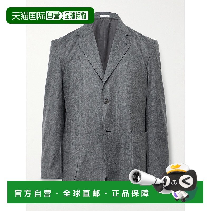 1h可退 香港直邮AURALEE 男士 无结构细条纹羊毛混纺斜纹布西装外,男装,商务正装西服,淘宝优惠券,粉丝福利购,淘宝优惠卷