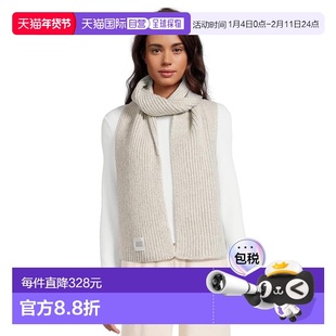 1h可退 香港直邮Ugg 女士 粗框罗纹围巾 grey灰色 舒适时尚