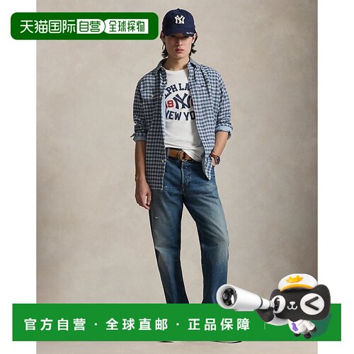 自营欧洲直邮Ralph Lauren拉夫劳伦 Yankees男士白色棉质印花T恤